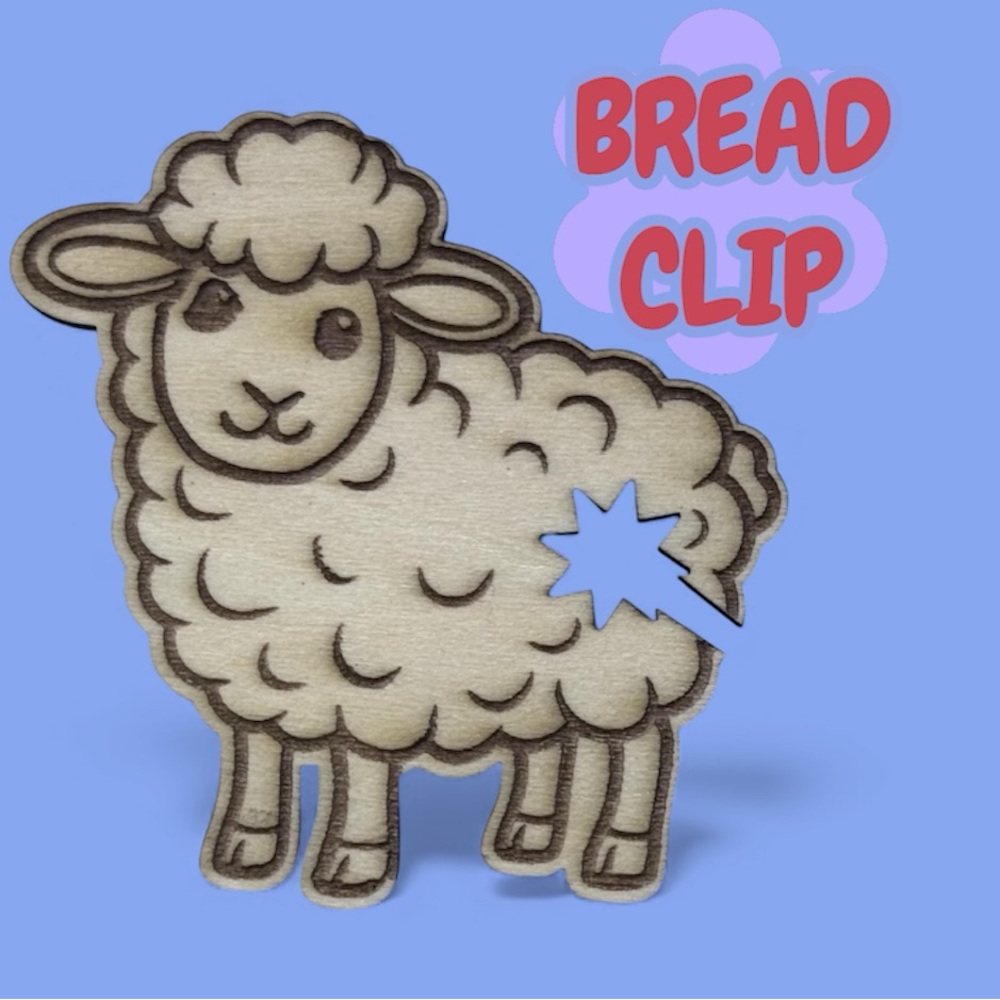 Wooden Sheep Bread Clip - Cute Laser-Cut Bag Clip